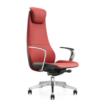 Leather Office Chair Caleb-H Executive Red