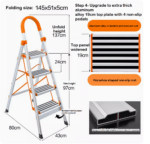 LADDER 4-STEP Aluminum alloy + orange - Image 2