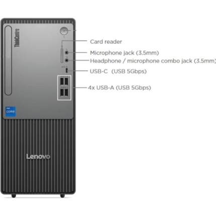 Lenovo ThinkCentre Neo 50T Gen 5 Intel Core i5‑14400 ‑ 16GB RAM ‑ 512GB SSD NVMe ‑ Intel UHD Graphics 730 ‑ Tower PC ‑ DOS