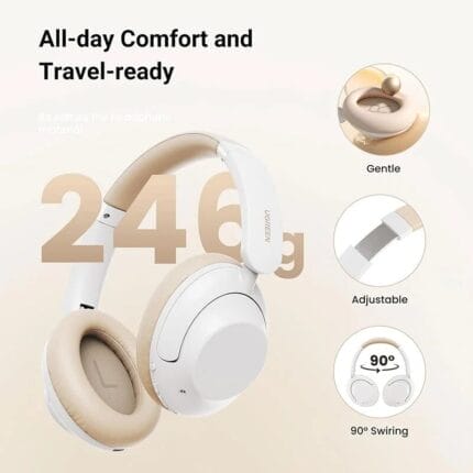 BEIGE UGREEN HiTune Max 5 PRO Active Noise Cancelling Wireless Bluetooth Headphones