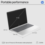 HP 14‑ep2035cl Natural Silver – Intel Core 3 N355 – 16 GB DDR4 – 512 GB NVMe SSD – Intel UHD Graphics – 14″ FHD – Win 11