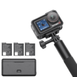 DJI Osmo Action 5 Pro Adventure Combo – 1/1.3″ CMOS – 40 MP – 4K/120fps HDR – RockSteady 3.0/3.0+ – HorizonSteady – 64 GB Internal Storage (47 GB usable) – 20 m Waterproof – Dual OLED Touchscreens – 4 hr Battery – Wi‑Fi 6.0 – USB 3.0