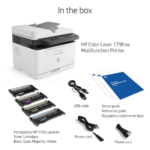 HP Color Laser MFP 179fnw – Color Laser All‑in‑One Printer – Print, Copy, Scan, Fax – 18 ppm (mono), 4 ppm (color) – 600 dpi – Duplex (manual) – USB, Ethernet, Wi‑Fi