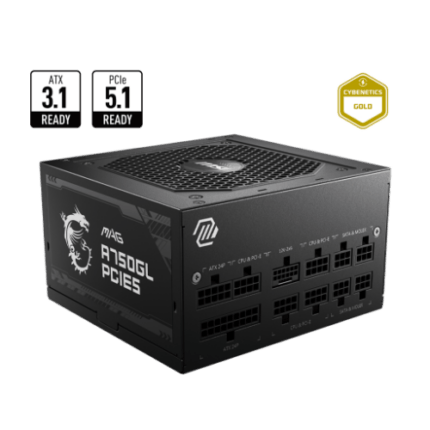 MSI MAG A750GL PCIE5 750W 80 Plus Modular Power Supply