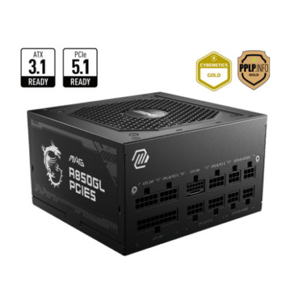 MSI MAG A850GL PCIE5 power supply offers 80 PLUS Gold 850W
