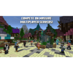 Minecraft characters promoting multiplayer gameplay