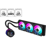 GIGABYTE AORUS WATERFORCE X II 360 Liquid CPU Cooler, 360mm Radiator with 3x 120mm low noise ARGB Fans, compatible with Intel LGA1700 & 1851 and AMD AM5 GP-AORUS WATERFORCE X II 360