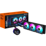 GIGABYTE AORUS WATERFORCE X II 360 Liquid CPU Cooler, 360mm Radiator with 3x 120mm low noise ARGB Fans, compatible with Intel LGA1700 & 1851 and AMD AM5 GP-AORUS WATERFORCE X II 360