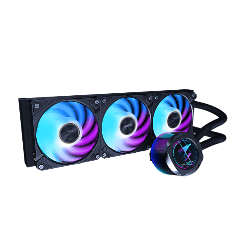 GP-AORUS WATERFORCE X II 360-6 GIGABYTE AORUS WATERFORCE X II 360 Liquid CPU Cooler, 360mm Radiator with 3x 120mm low noise ARGB Fans, compatible with Intel LGA1700 & 1851 and AMD AM5 GP-AORUS WATERFORCE X II 360