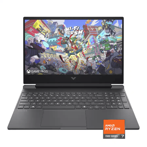 HP Victus Gaming Laptop, AMD Ryzen 7 7445HS, 512GB SSD, 16GB DDR5, 15.6 Inch, NVIDIA GeForce RTX 4050 6GB, Windows 11, Silver HP Victus Gaming Laptop, AMD Ryzen 7 7445HS, 512GB SSD, 16GB DDR5, 15.6 Inch, NVIDIA GeForce RTX 4050 6GB, Windows 11, Silver