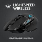 Logitech G502 Lightspeed Wireless Gaming Mouse with Hero 25K Sensor PowerPlay Compatible Tunable Weights and Lightsync RGB - Black