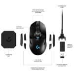 Logitech G903 LIGHTSPEED Wireless Gaming Mouse W/ Hero 25K Sensor PowerPlay Compatible 140+ Hour with Rechargeable Battery and Lightsync RGB Ambidextrous 107G 25,600 DPI Black