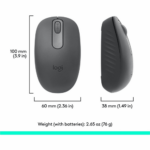 Logitech M196 Lightweight Bluetooth Wireless Optical Mouse Compact 3-Button Ambidextrous Mouse with Smooth Tracking Wireless Graphite
