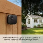 Blink Outdoor 4 XR Wireless security camera with extended range, up to 400 feet. Sync Module XR included 4 Cameras Black