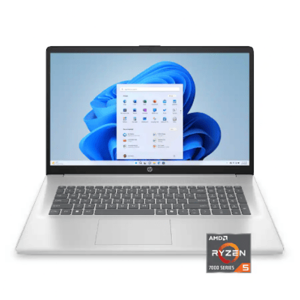 HP 17-CP2025DX 17.3" Full HD Laptop - AMD Ryzen 5 7520U - 8GB Memory - 512GB SSD - Natural Silver